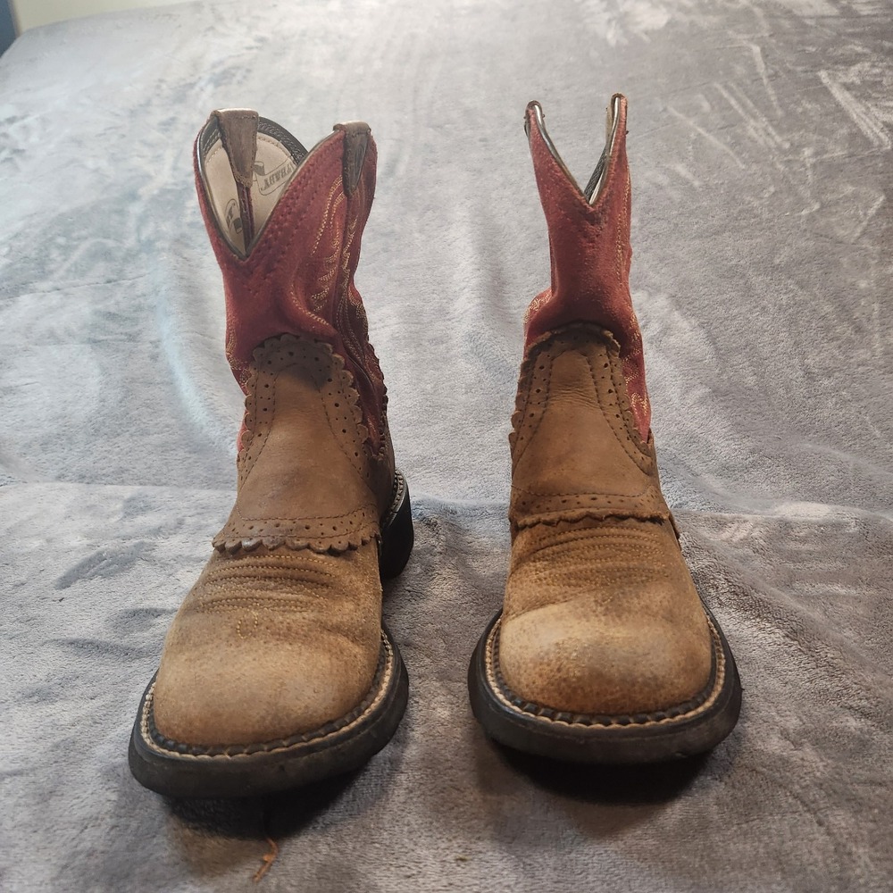 Ariat Boots Womens 7 Brown Red Leather Fatbaby Cowgirl Western 10014079 - Picture 6 of 9